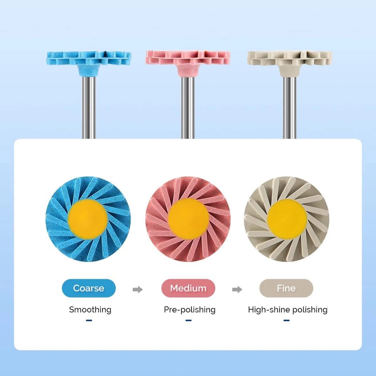 Zirconia polishing rubbers – 3 stages, 6 pcs - Image 3